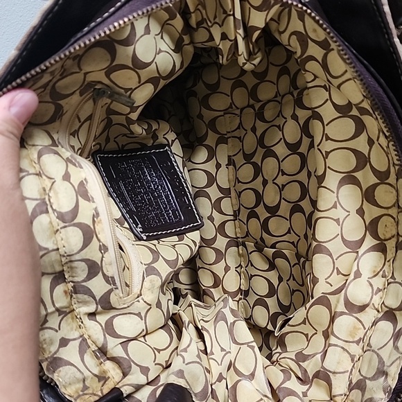 Coach Kristi Siganature Ott Hobo Bag Tan and Black Shoulder Bag - Picture 9 of 16